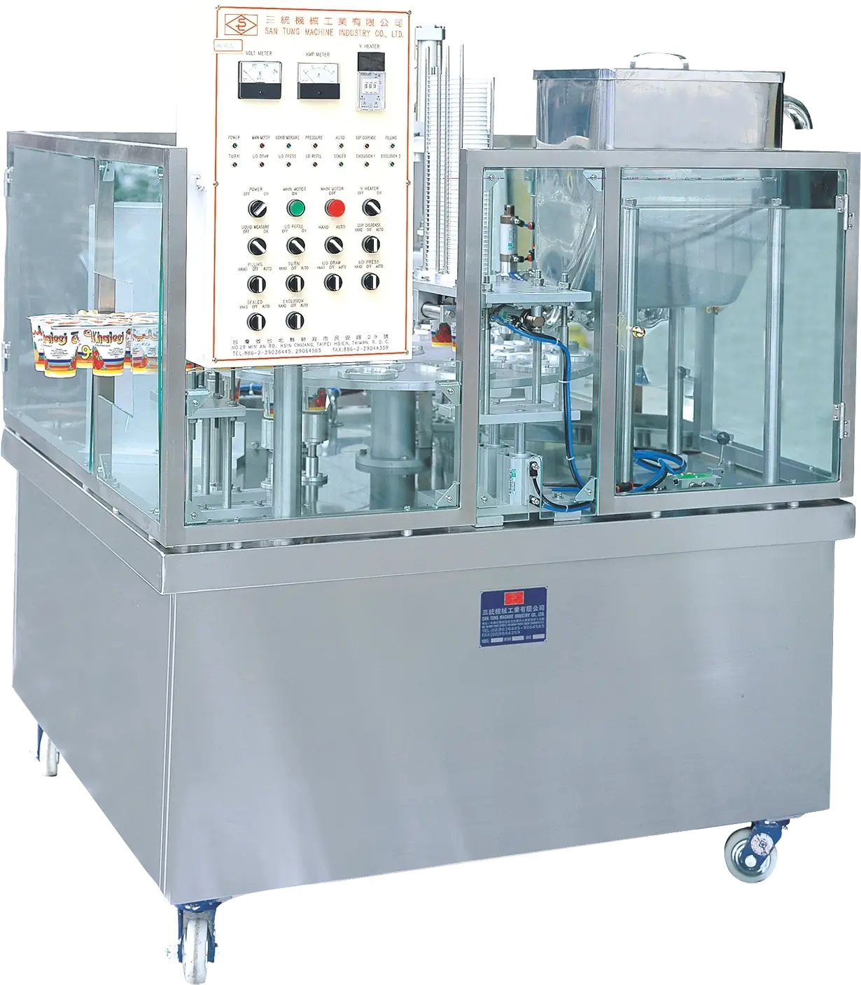 RDM Rotary Cup Filling & Sealing Machine (Pre-cut Lid Type)